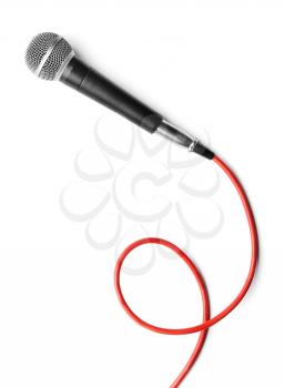 Modern microphone on white background�