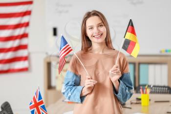 Young female student at language school�