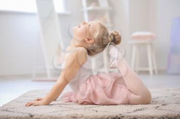 Cute little ballerina at home�