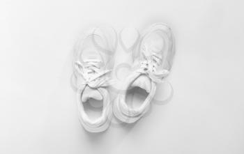 Pair of sport shoes on white background�