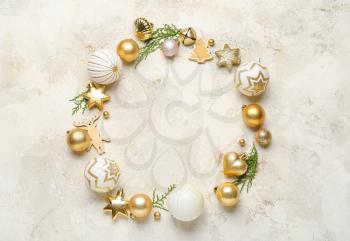 Beautiful Christmas composition on light background�