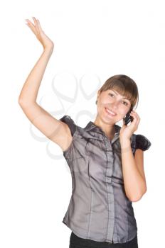 Royalty Free Photo of a Girl Talking on a Mobile Phone