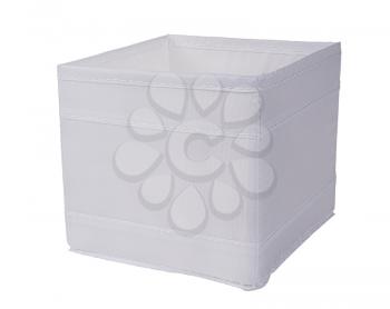 white fabric storage box isolated on white