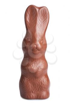 easter chocolate bunny isolated on white background