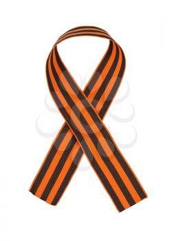 Black and orange Ribbon of St. George isolated on white background