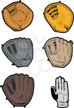 Royalty Free Clipart Image of Gloves for Baseball