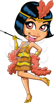 Royalty Free Clipart Image of a Flapper Girl