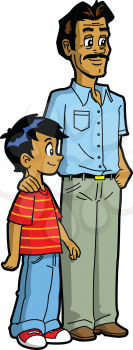 Royalty Free Clipart Image of a Father and Son