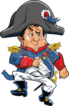 Royalty Free Clipart Image of a Cartoon of Napoleon