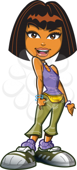 Royalty Free Clipart Image of a Brunette Girl