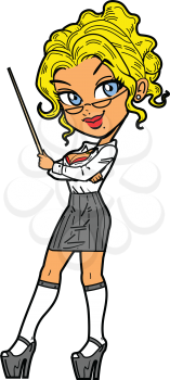 Royalty Free Clipart Image of a Blonde Teacher