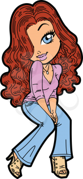 Royalty Free Clipart Image of a Pretty Curl