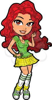 Royalty Free Clipart Image of an Irish Redhead