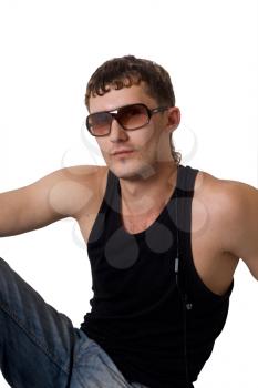 Royalty Free Photo of a Young Man Wearing Sunglasses