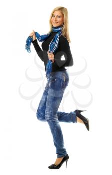 Royalty Free Photo of a Young Woman in Jeans