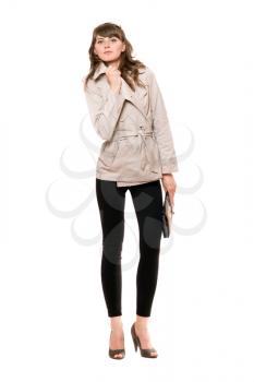 Royalty Free Photo of a Woman in a Jacket and Leggings