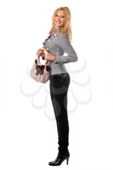Royalty Free Photo of a Girl With a Handbag