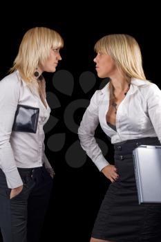 Royalty Free Photo of Two Women Facing Off