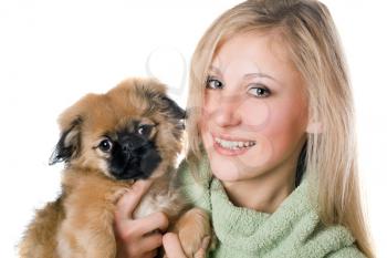 Royalty Free Photo of a Woman and Dog