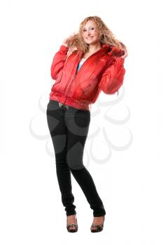 Royalty Free Photo of a Girl in a Red Jacket