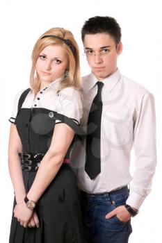 Royalty Free Photo of Two Young People in Dressy Clothes