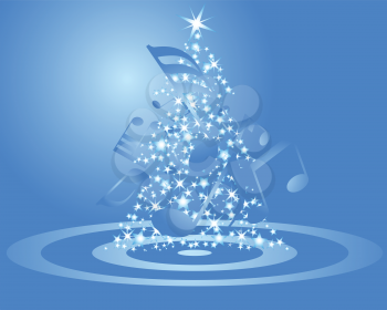 Royalty Free Clipart Image of a Christmas Musical Background