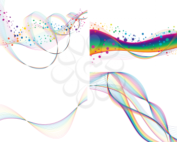 Royalty Free Clipart Image of a Set of Colorful Lines