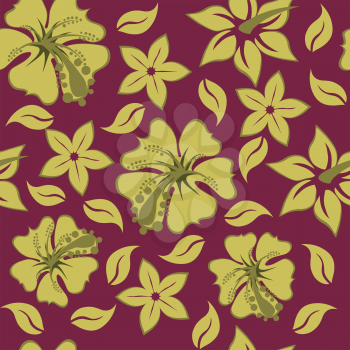 Royalty Free Clipart Image of a Seamless Floral Background