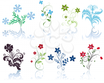 Royalty Free Clipart Image of a Set of Different Flowers
