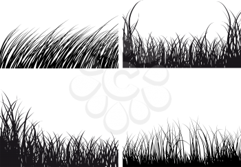 Royalty Free Clipart Image of Grass Silhouettes