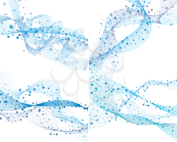 Royalty Free Clipart Image of Sets of Abstract Water Backgrounds