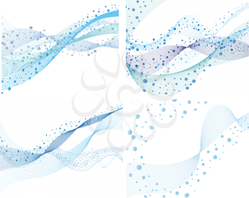 Royalty Free Clipart Image of a Set of Water Backgrounds
