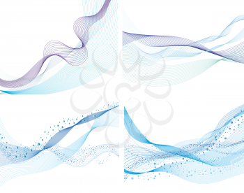 Royalty Free Clipart Image of a Set of Abstract Water Backgrounds