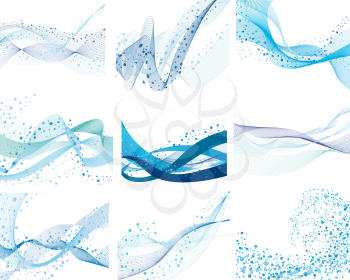 Royalty Free Clipart Image of a Set of Nine Water Designs
