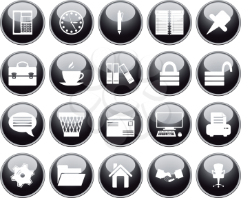 Business and office set of different vector web icons