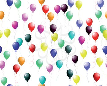 seamless background of colour balloons in the air. Vector illustration.