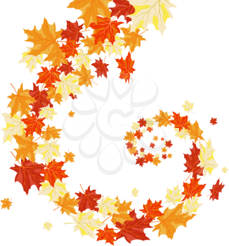 Autumn maples falling leaves background. Vector illustration.