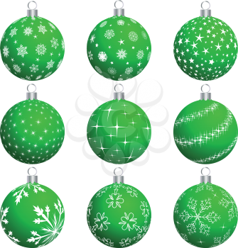 Set of Christmas (New Year) balls for design use. Vector illustration.