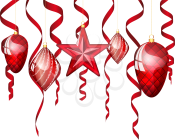 Beautiful Christmas (New Year) card. Vector illustration with transparency and mesh EPS10.