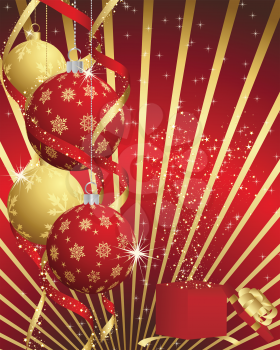 Christmas and New Year background. Vector illustration.