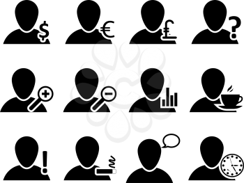 Office and people icon set. Vector illustration.
