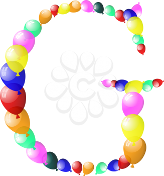 Color balloon alphabets letter. EPS 10 vector illustration with transparency.
