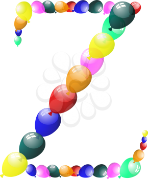 Color balloon alphabets letter. EPS 10 vector illustration with transparency.