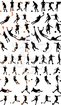 Set of detail soccer silhouettes. Fully editable EPS 10 vector illustration.
