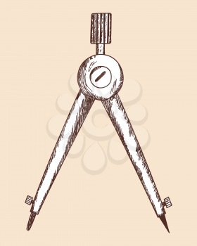 Compasses sketch. EPS 10 vector illustration without transparency. 