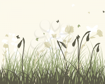 Summer meadow background. EPS 10 vector illustration without transparency and meshes.