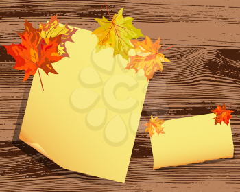 Autumn maple background. All objects are separated. Vector illustration without transparency. Eps 10.