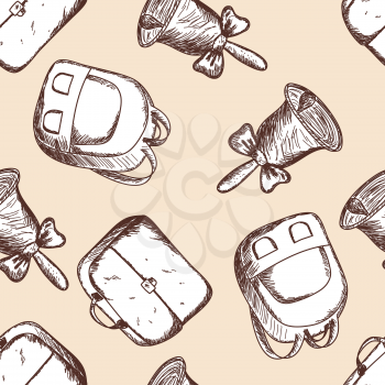Back to school seamless doodle pattern. EPS 10 vector illustration without transparency. 