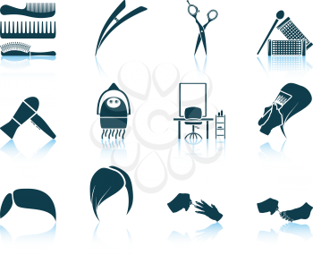 Set of hairdresser icon. EPS 10 vector illustration without transparency.