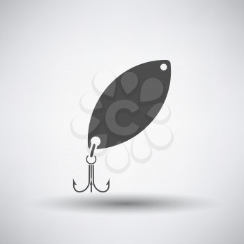 Fishing icon with spoon over gray background. Vector illustration.